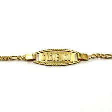 Gold 18k GF Bracelet Girl Boy Kids Tag LOVE Heart Memory Tag Infants 