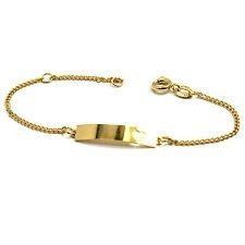 Gold 18k GF Bracelet Girl Baby Birth Gift Kids Chain Tag Heart 4.5" Adjustable 
