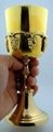 Needzo SVL 7 1/2" Polished Solid Brass Gold Communion Cup Chalice w Grape Design