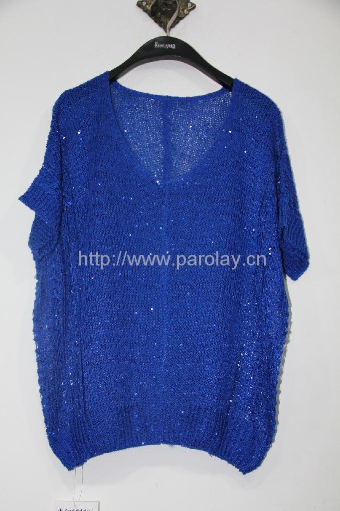 2013 summer women top sweater with shinty sequin 2
