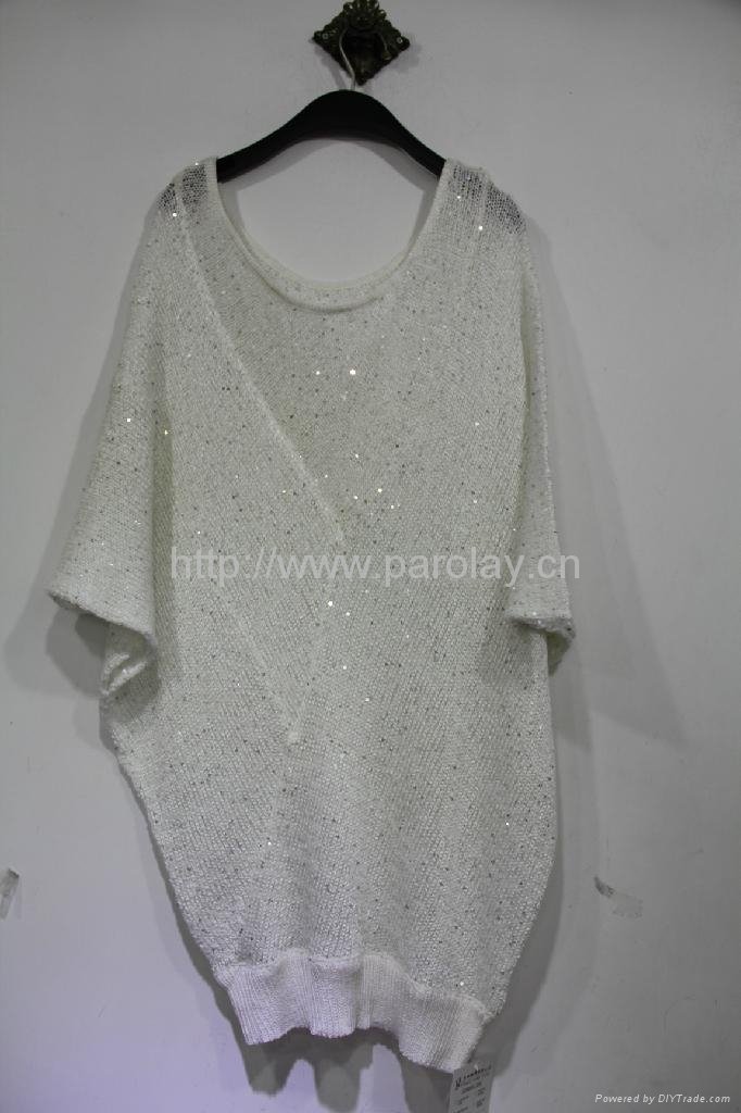 2013 summer women top sweater with shinty sequin 4
