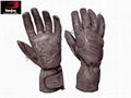 Leather motorcycle racing gloves