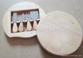 4 pcs cheese knives set with wooden box 