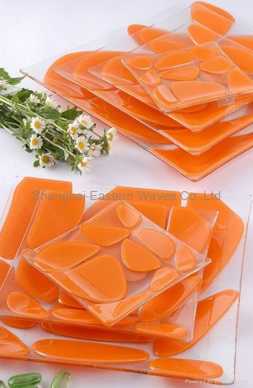 various glass plate with fruit decals 2