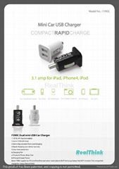 Mini Dual USB Car Charger F390C