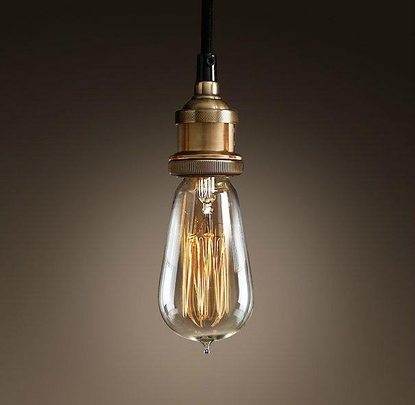   Edison Bare bulb Filament Pendant Aged Steel 