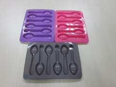 silicone 6 cavities ice-lolly mold,silicone spoon shape ice tray