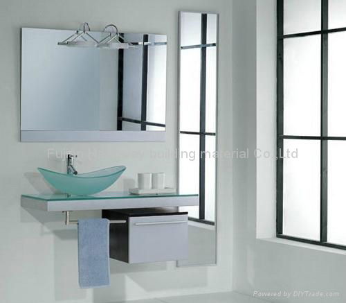 Glass wash basin with cabinet 5