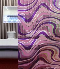 Modern print Purple shower curtain(LY166)