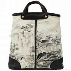 Fashion women handbag with hand painted pictures