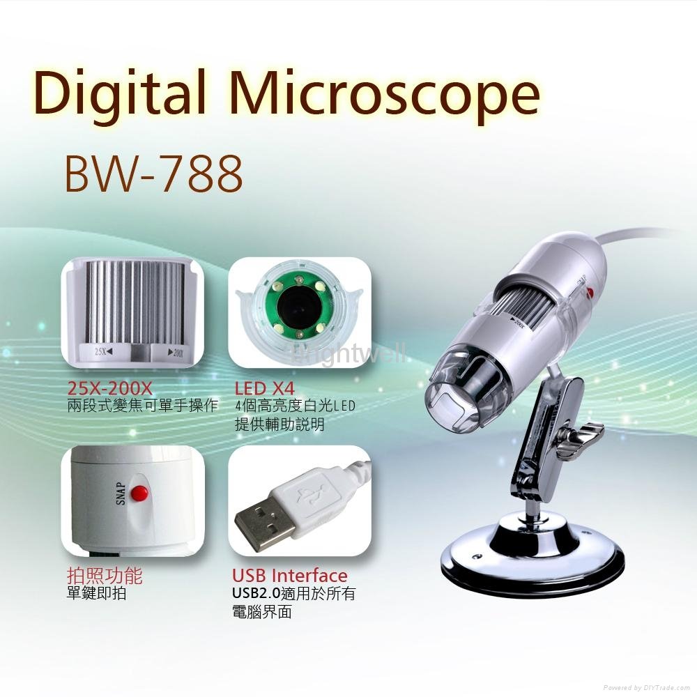 USB Handheld 200X digital microscope(BW788)