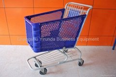 hot sales high quality plastic supermarket shopping trolley cart 