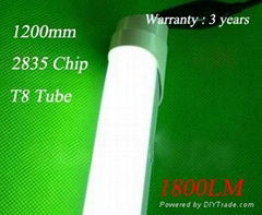 UL LED Tube, 1200MM Diffuse PC Cover T8 LED Tube Light, High brightness SMD2835 