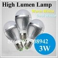 3W led bulb 220v silver base E27 lamp Energy Saving Lamp