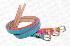 Bright PU Women's Belts, Fashionable Shiny Fruit Color