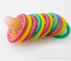 Color condom with different flavor 