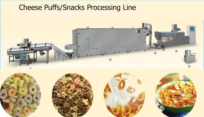 Double-screw extrusion snack processing machine