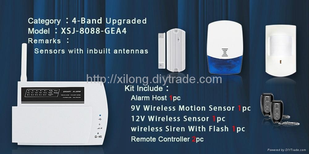 LED Intelligent wireless alarm system 8wired zone optional 3