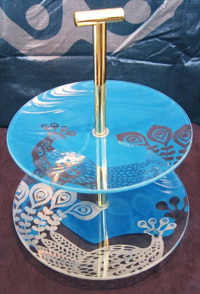 Glass 2-Tier Serving Plate 2