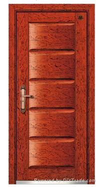 Steel-Wood Armored Door with Glass  3