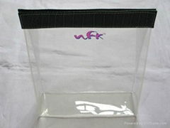 Fashion clear logo printing TPU zipper bag