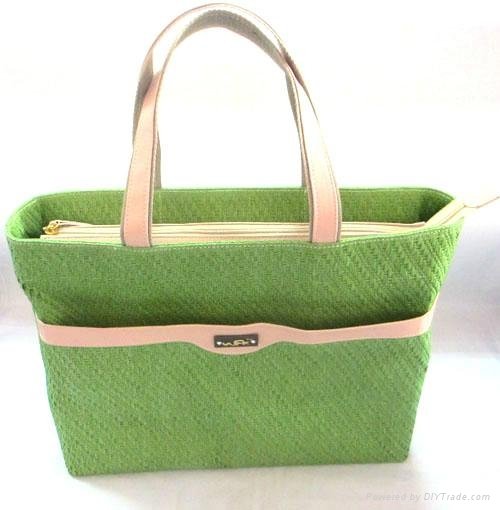Green lady straw fashion high women handbag 2
