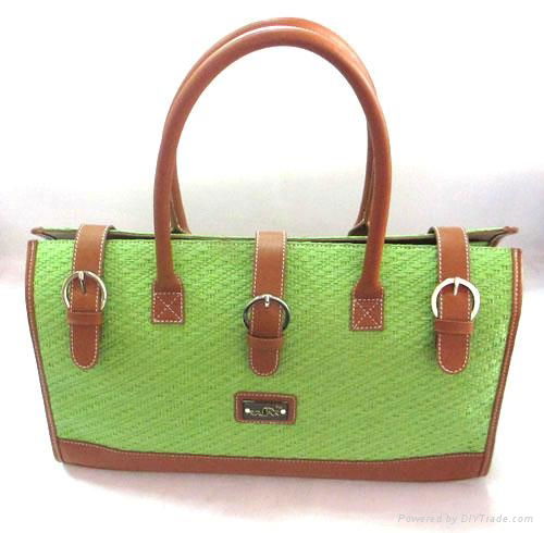 Green lady straw fashion high women handbag 3