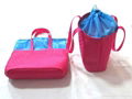 Pink fashion drawstring non woven shopping bag