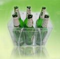 Clear vinyl handle 6 packs wine bottle bag