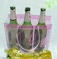 Clear vinyl handle 6 packs wine bottle bag 3