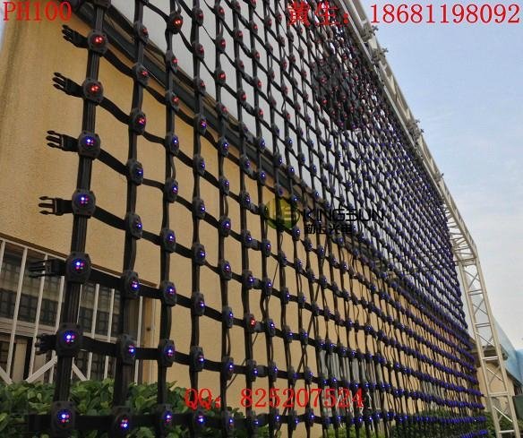 PH100 Flexible mesh curtain glass wall LED display 3