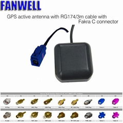 mini size gps external antenna with Fakra code C type with LNA 28dBi