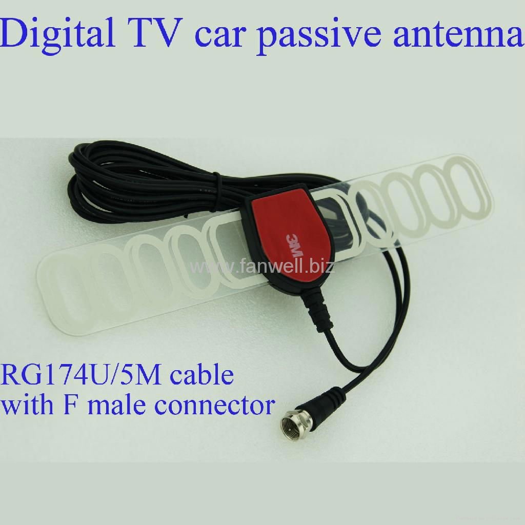 DVB-T magnetic car antenna with F connector with RG174-5M cable 3