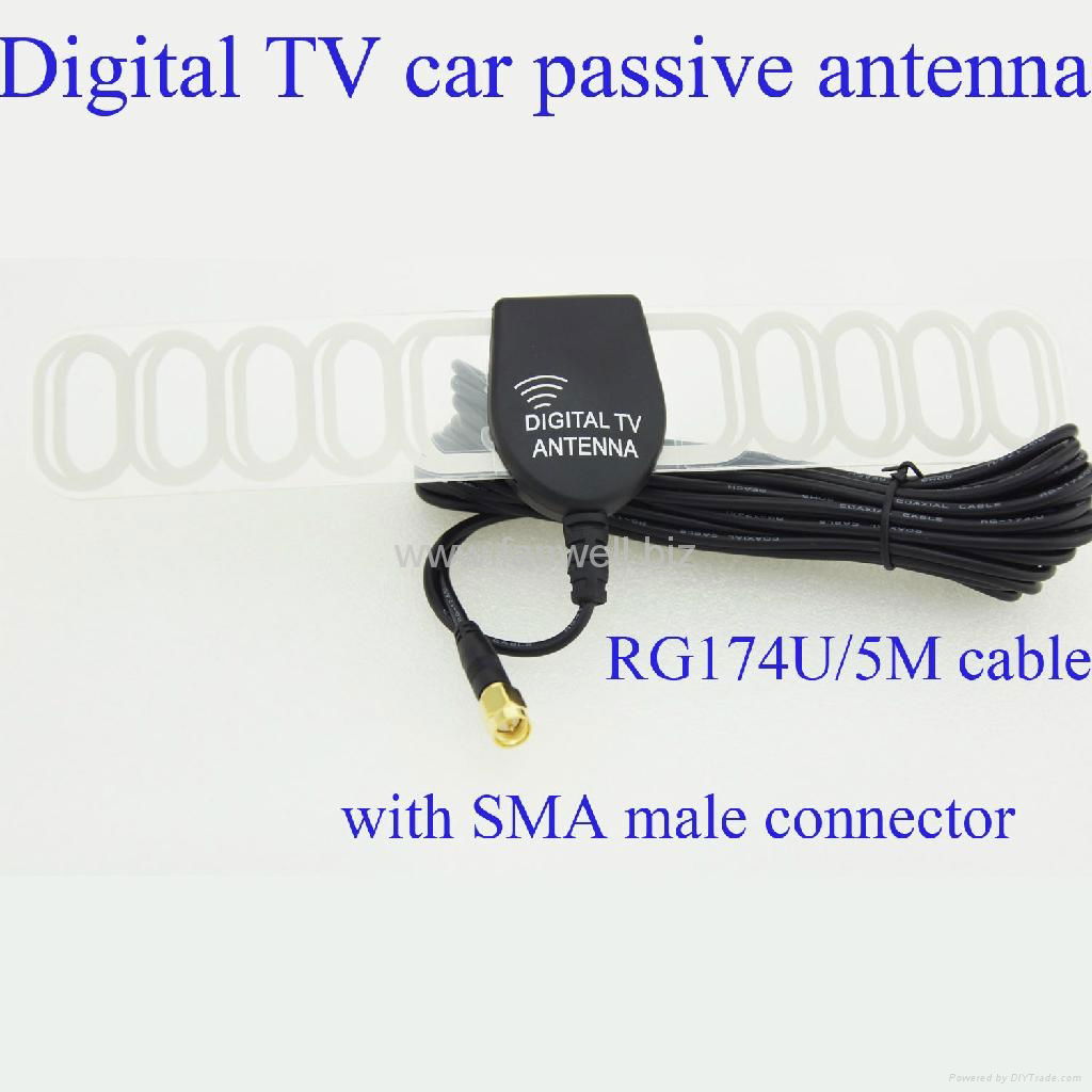 DVB-T magnetic car antenna with F connector with RG174-5M cable 4