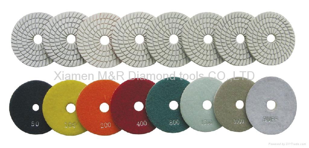 Spiraled White Polishing Pads