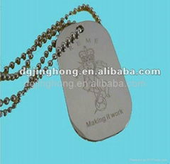 dog tag with double side laser logo (size:50*30*1.2mm)