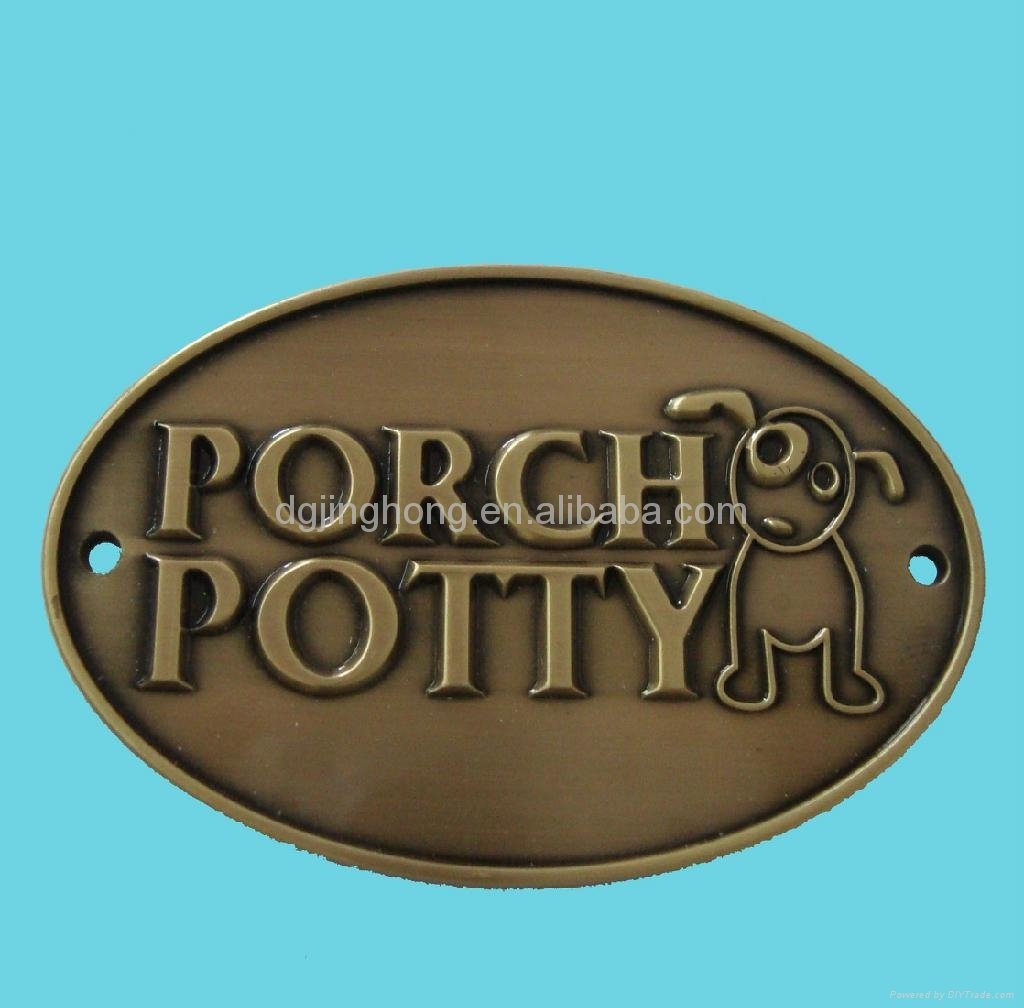 fashionable dog tag with embossed letter 