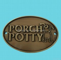 fashionable dog tag with embossed letter 