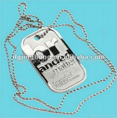 zinc alloy dog tag with engraved logo