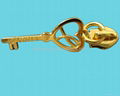 High quality gold heart key zipper puller with slider #4 1