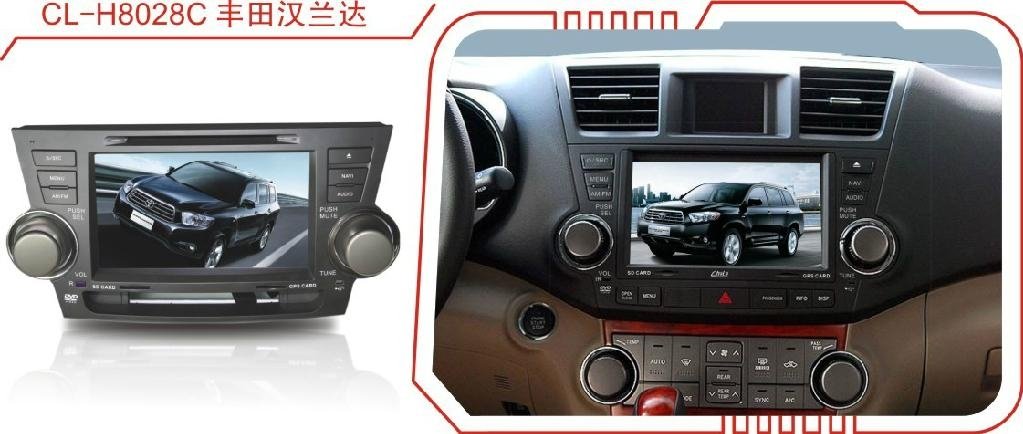 TOYOTA High Lander Car DVD GPS With High Definition 8 Inch TFT LCD 
