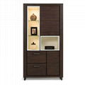 brown and white display cabinet- acacia