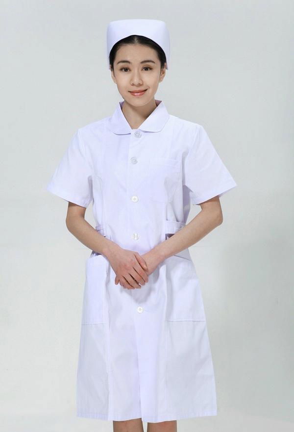 Free Shipping Hospital/Beauty salon nurse short-sleeve uniform coat
