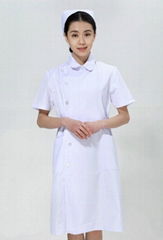 Free Shipping Hospital/Clinic nurse short-sleeve uniform dress White&Pink