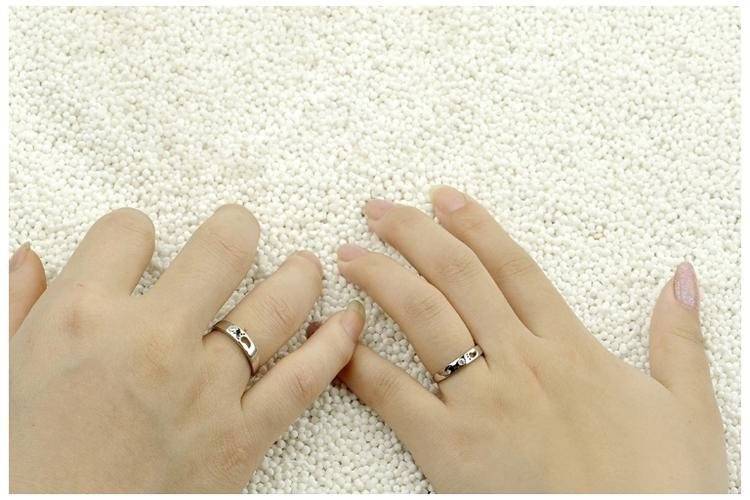 FY-J005 925 sterling silver ring footprint style Couples rings 3