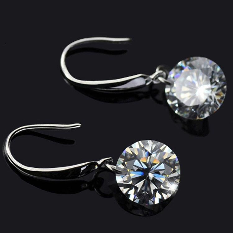 FY-E003 925 sterling silver diamond earrings ear pendants 