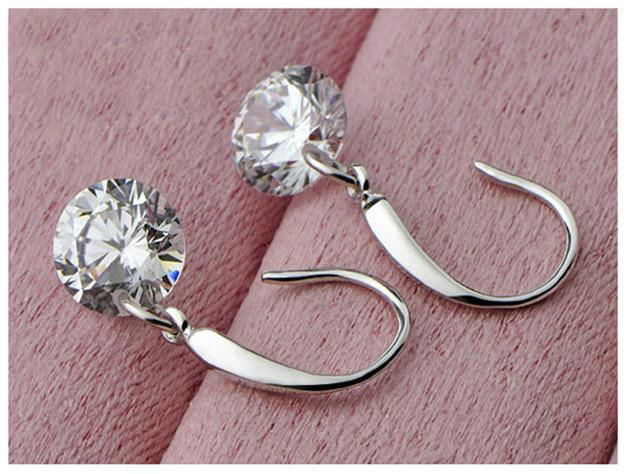 FY-E003 925 sterling silver diamond earrings ear pendants  2