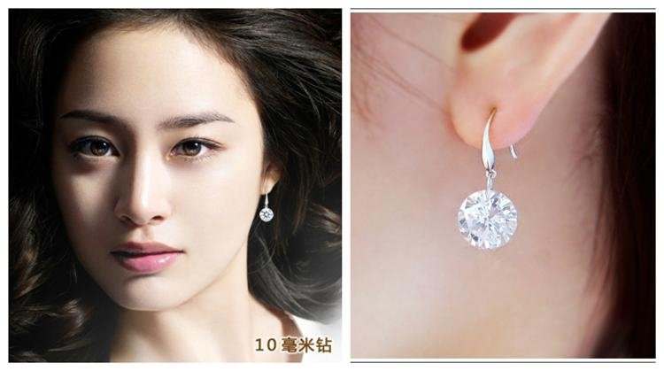 FY-E003 925 sterling silver diamond earrings ear pendants  3