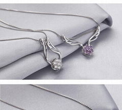 FY-D014 fly style 925 sterling silver necklace platinum plating