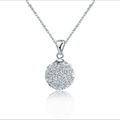 FY-D017 Shambhala crystal ball necklace silver pendant 1